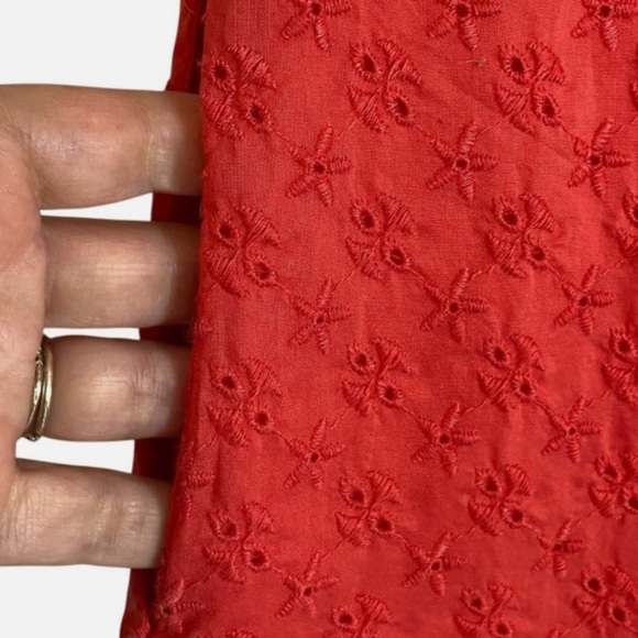 Liz Claiborne Sleeveless Shirt Dress Shift XL Rose Eyelet Cottagecore - Picture 4 of 7